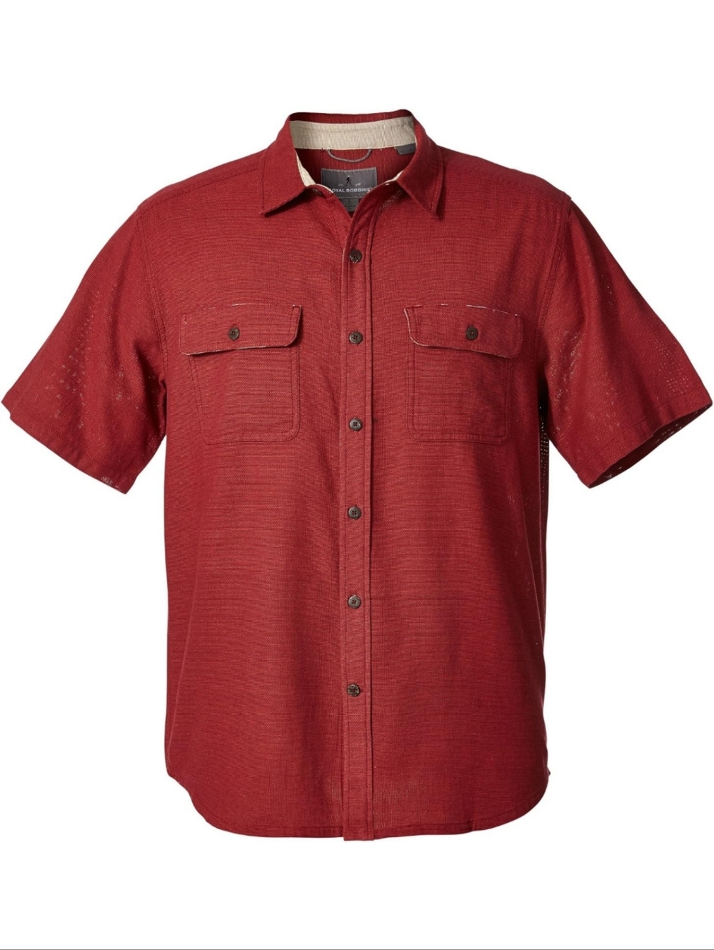 Royal Robbins Mens Red Organic Cotton Short Sleeve Button Down Shirt Size XXL